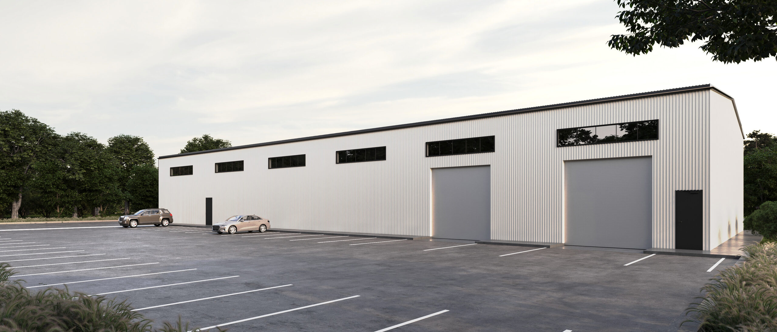 Lost Calf Warehouse renovation rendering, commercial conversion detail