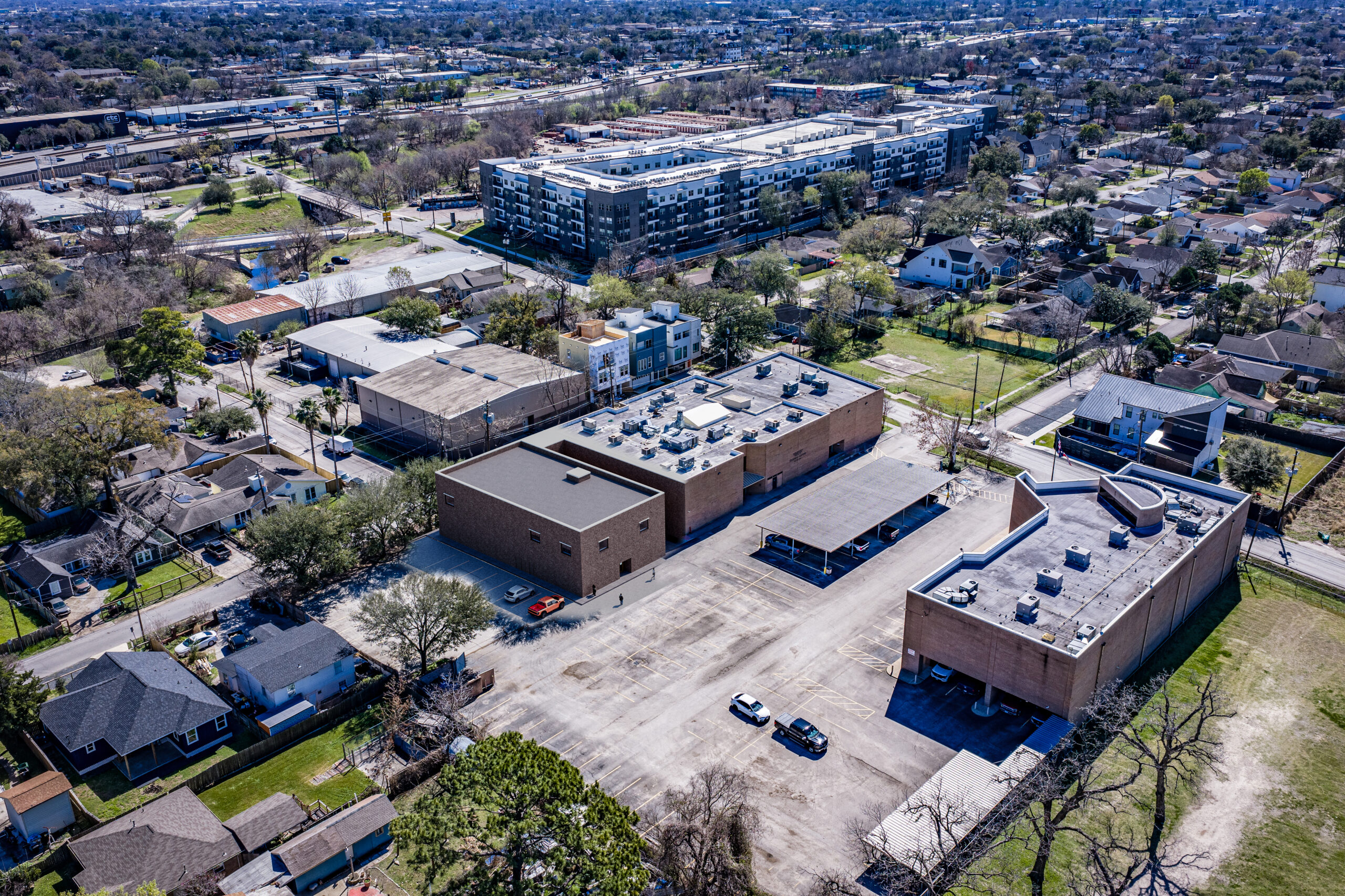 Aerial site rendering example