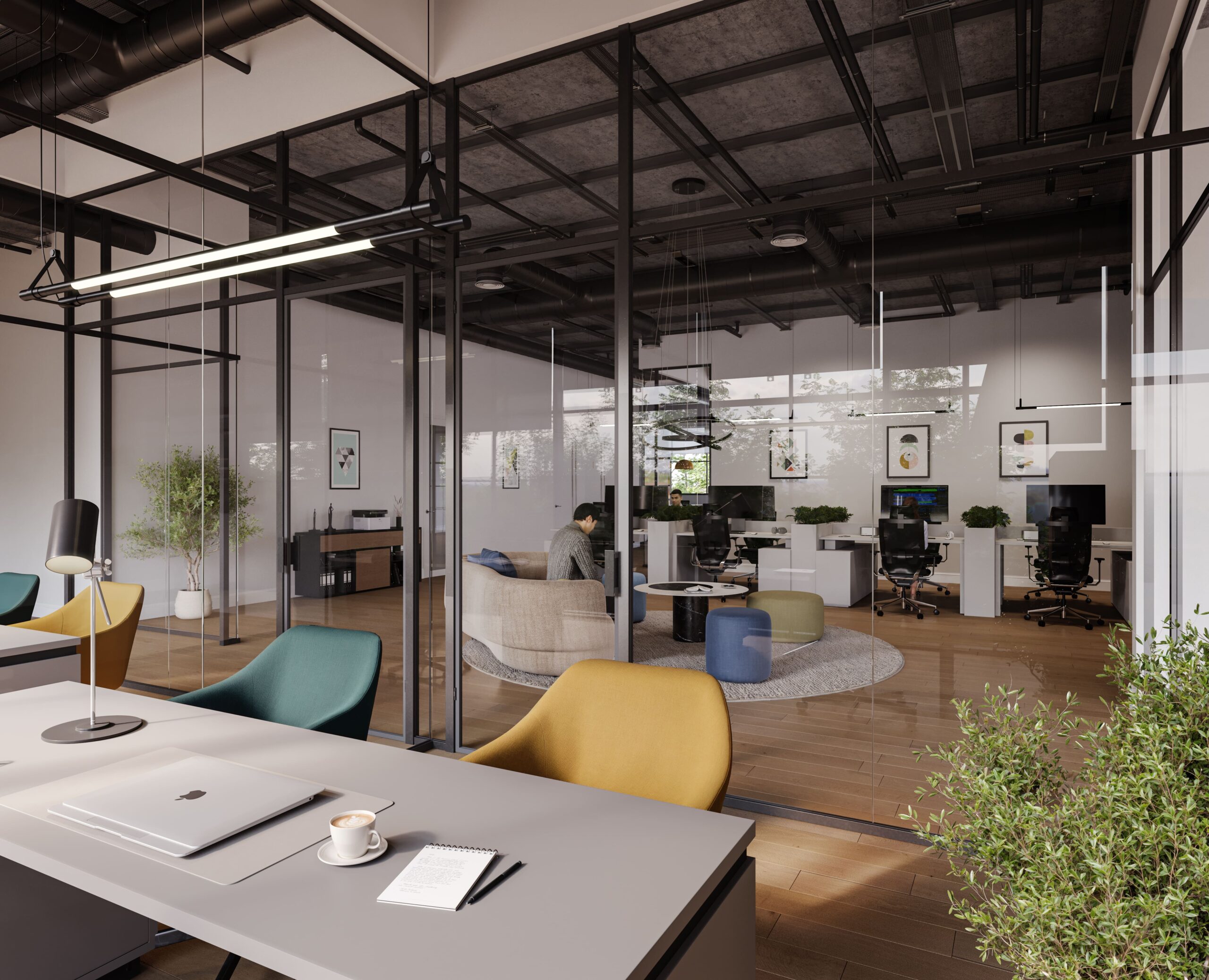 3315 Mercer private office interior rendering