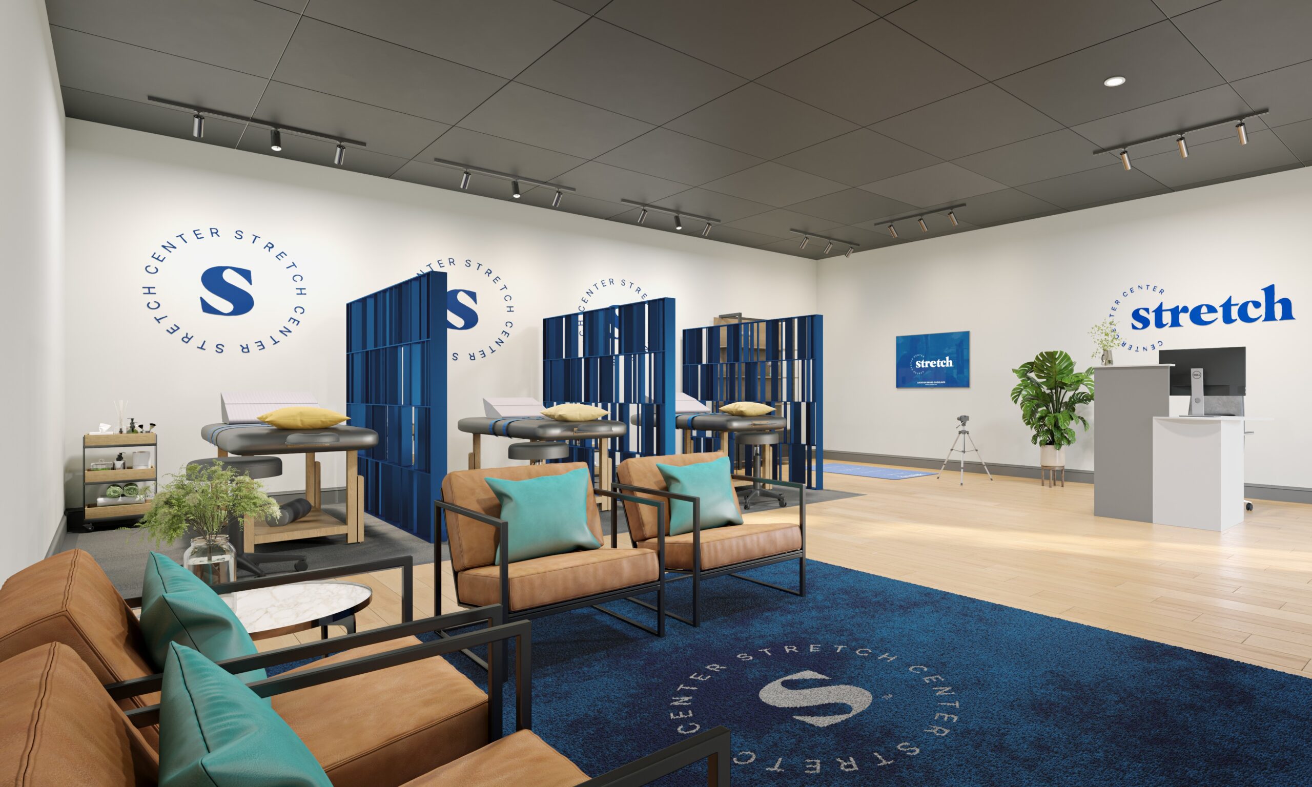 Stretch Center specialty fitness interior build-out, JL Studio Architecture, Texas
