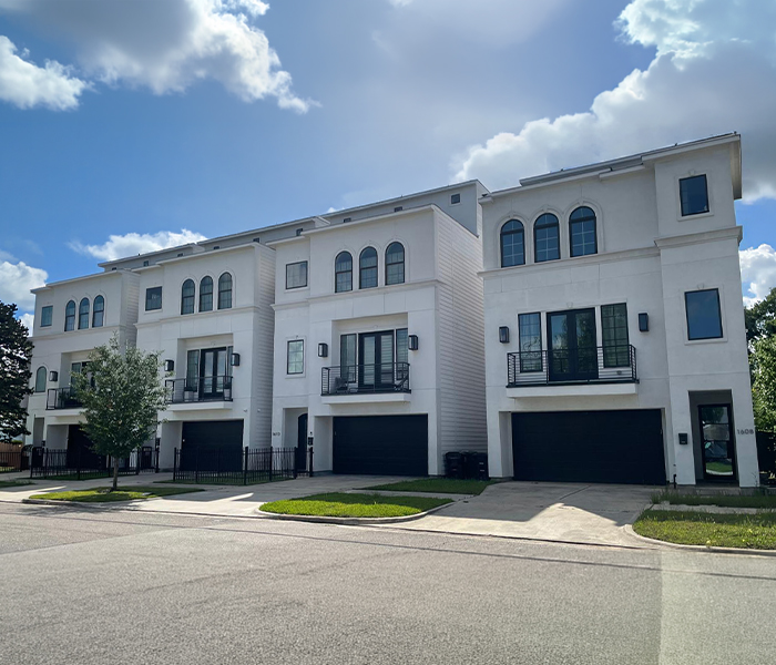 Sampson Townhomes development view, Houston metro