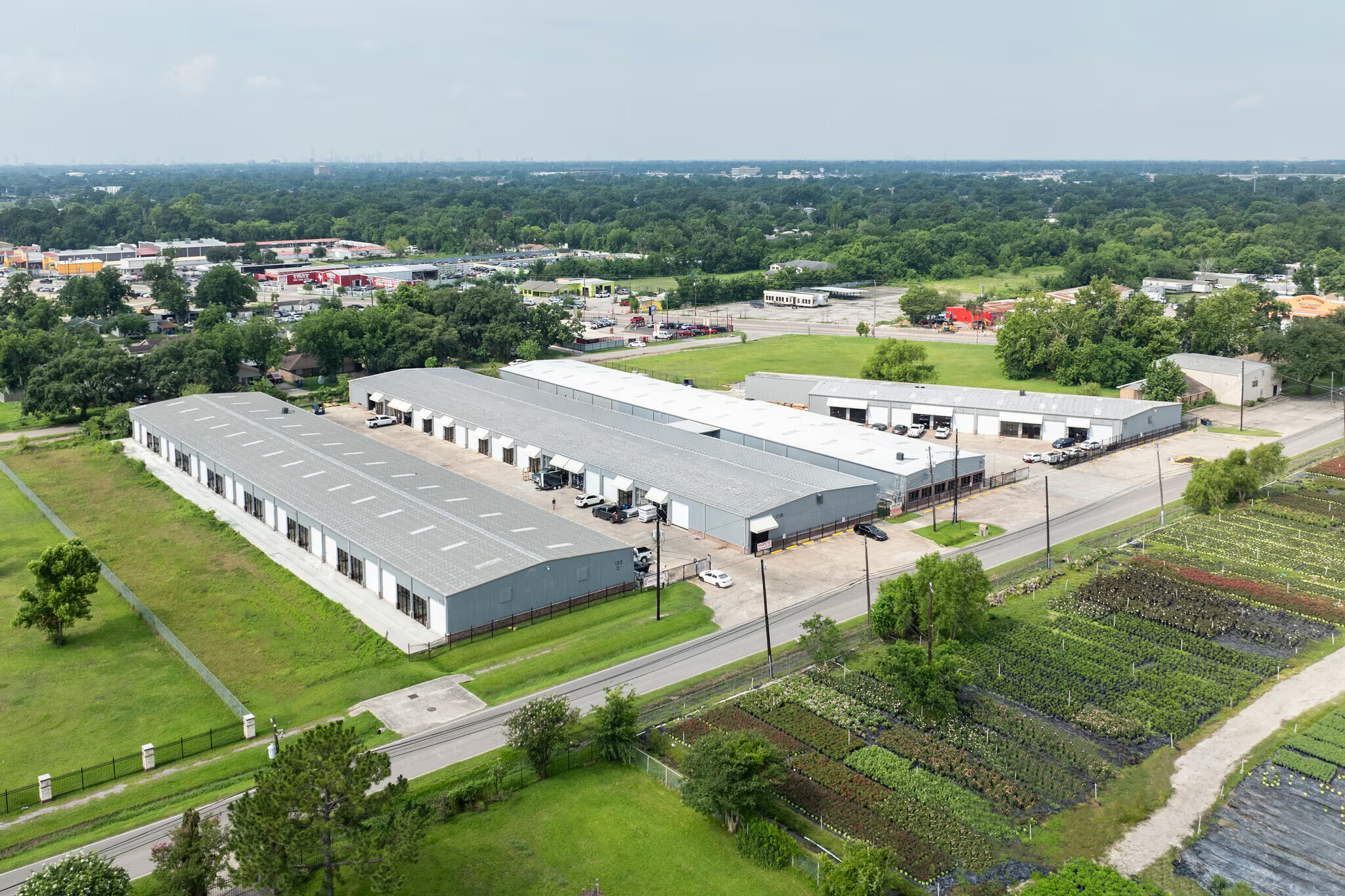 Airline Business Park aerial view, 130 Mitchell Rd, Houston TX